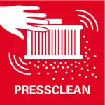 PressClean: Manuelle Filterreinigung durch starken Luftstrom bei Schalterbetätigung am Sauger