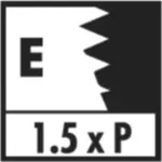 Gewindegänge E 1.5xP