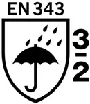 EN 343-3-2 Schutzkleidung - Schutz gegen Regen: Wasserdurchlässigkeit Klasse 3, Wasserdampfbeständigkeit Klasse 2