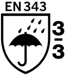 EN 343-3-3 Schutzkleidung - Schutz gegen Regen: Wasserdurchlässigkeit Klasse 3, Wasserdampfbeständigkeit Klasse 3